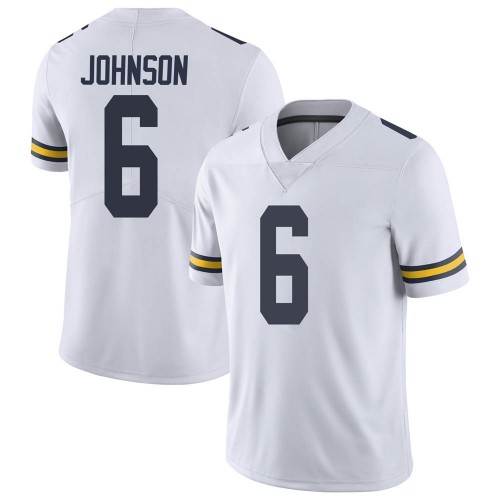 Cornelius Johnson Michigan Wolverines Men's NCAA #6 White Limited Brand Jordan College Stitched Football Jersey LJM0854SX